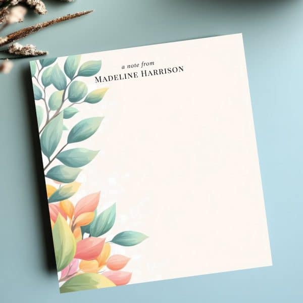 Floral Stationery Featuring Madeline Harrison'S Name.