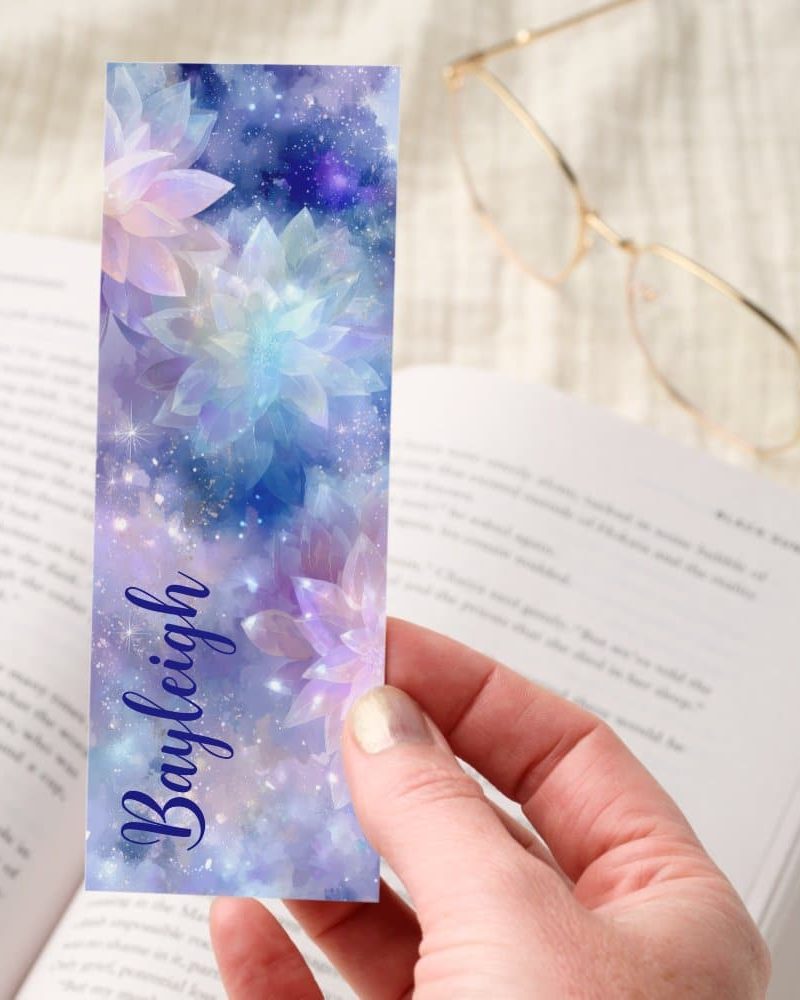 Ethereal Cosmic Crystal Blooms Bookmarks