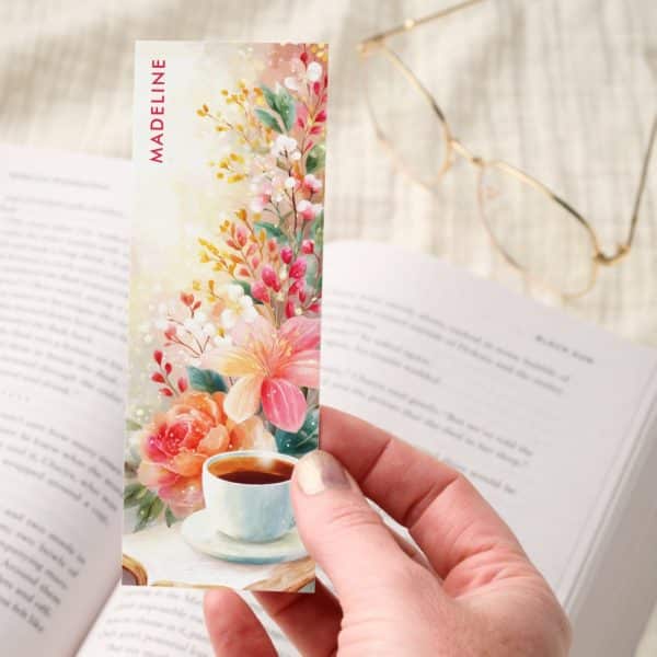 Floral Tea Cup Bible Personalized Bookmarks