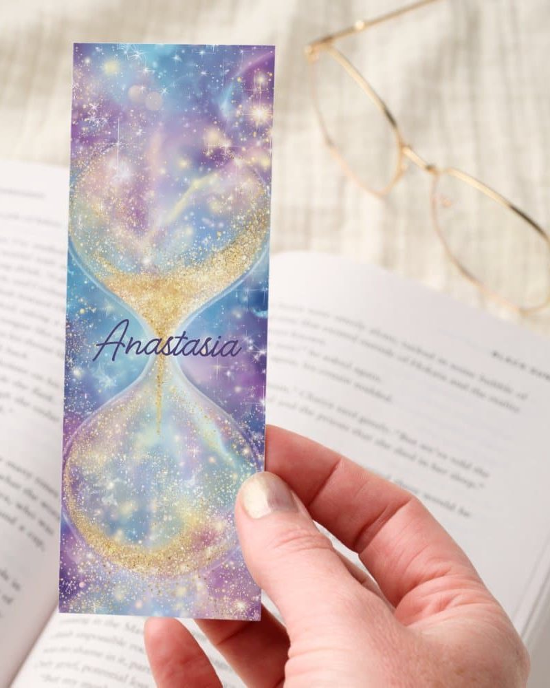 Glitter Hourglass Galaxy Bookmarks