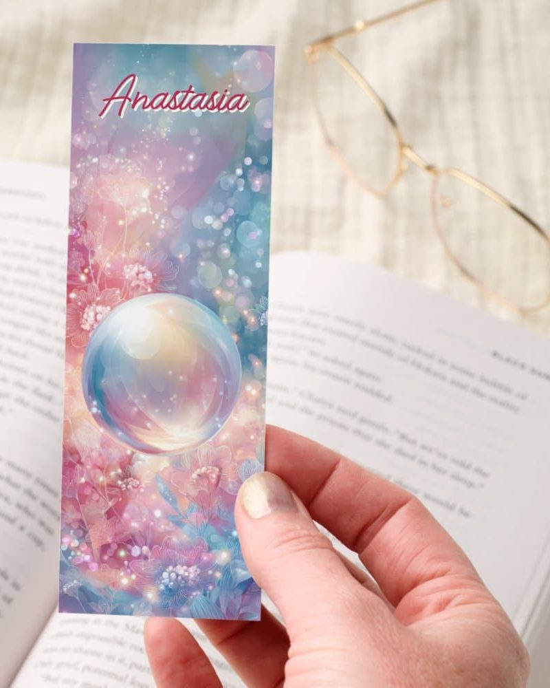 Glowing Fantasy Orb with Pastel Florals Bookmarks
