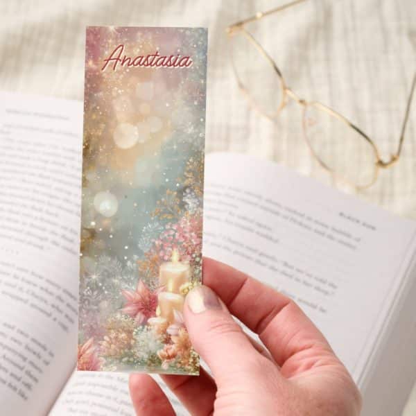 Glowing Floral Candles Sparkling Lights Bookmarks