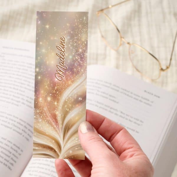 Golden Magic Book With Sparkling Starlight Bookmarks