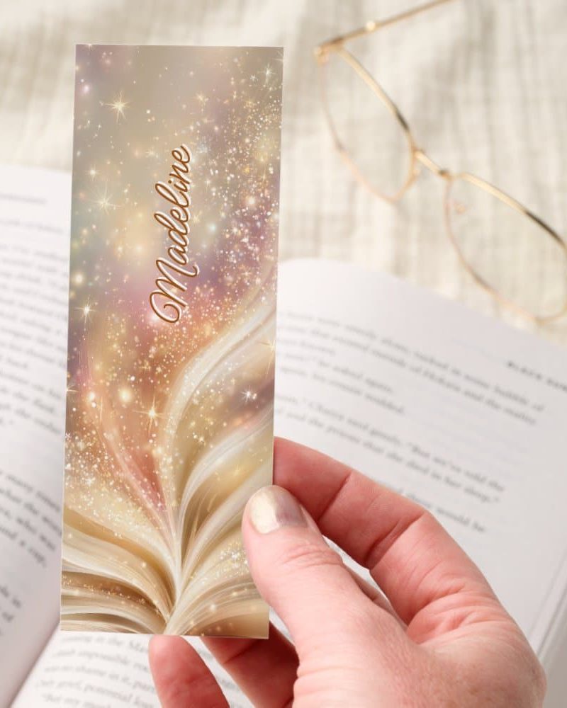 Golden Magic Book with Sparkling Starlight Bookmarks