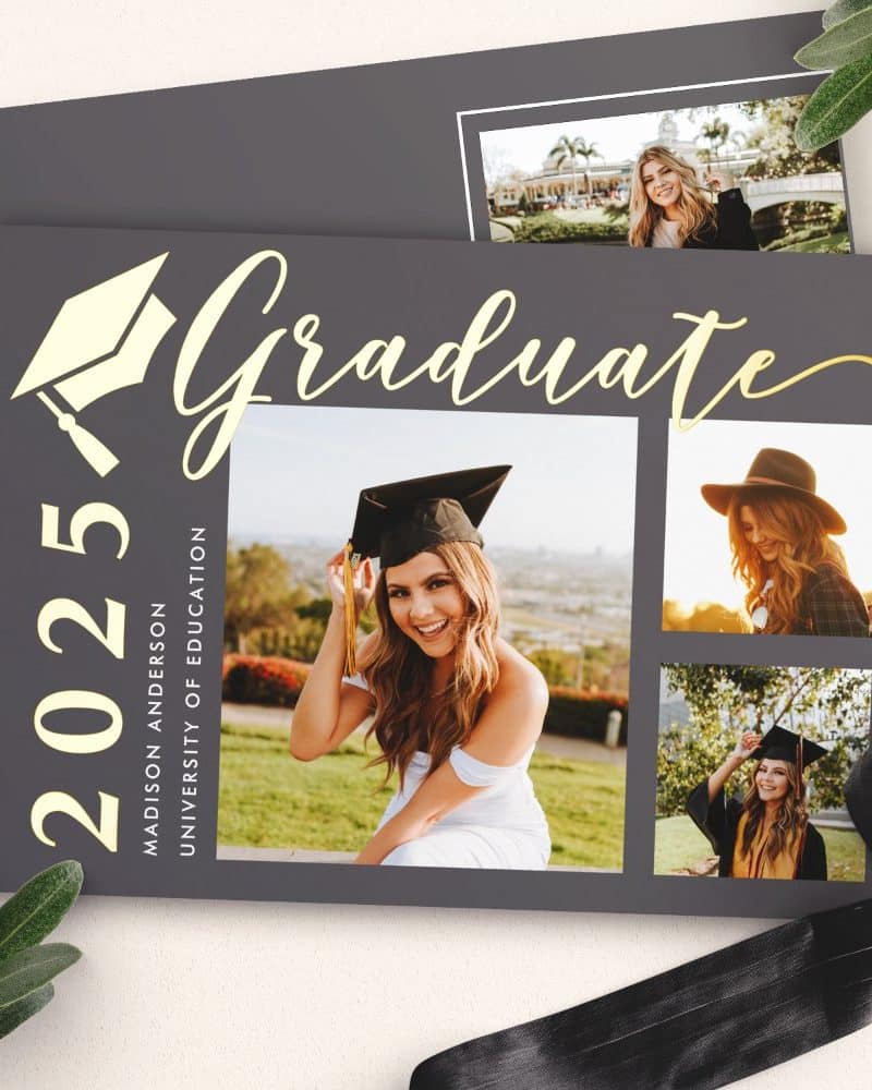 Graduation announcement with photos of Madison Anderson, a 2025 graduate of the University of Education.