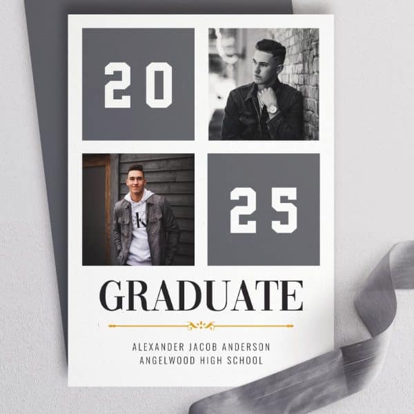 Graduation Announcement Featuring Photos Of Alexander Jacob Anderson, Angelwood High School Graduate, Class Of 2025.