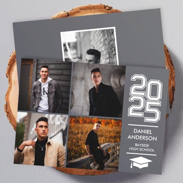 Graduation Announcement For Daniel Anderson, Bayside High School Class Of 2025, Featuring Multiple Photos Of The Graduate.