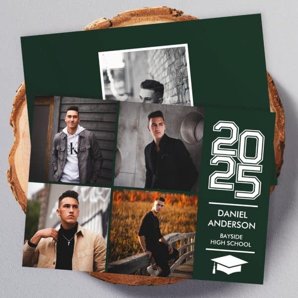 Graduation Announcement For Daniel Anderson, Bayside High School, Class Of 2025, Featuring Multiple Photos Of The Graduate.
