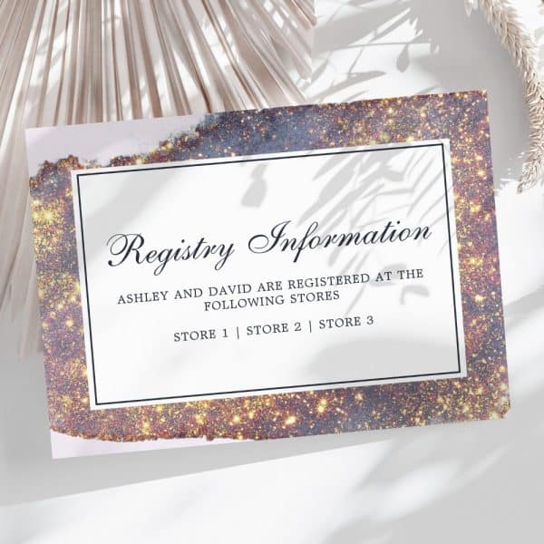Registry Information For Ashley And David, Listing Three Stores.