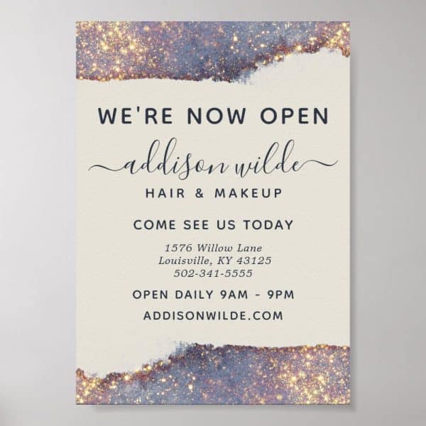 Grand Opening Announcement For Addison Wilde Hair &Amp; Makeup, Including Address And Hours.