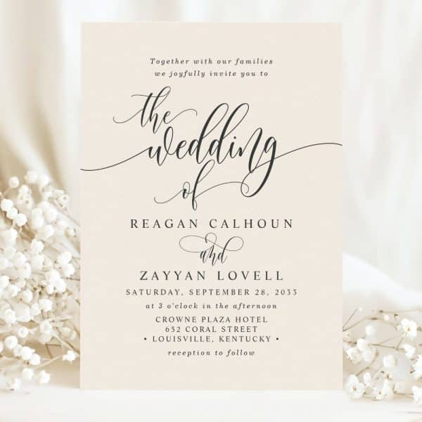 Wedding Invitation For Reagan Calhoun And Zayyan Lovell.