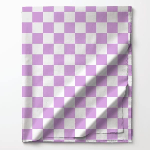 Lavender And White Checkered Fabric.