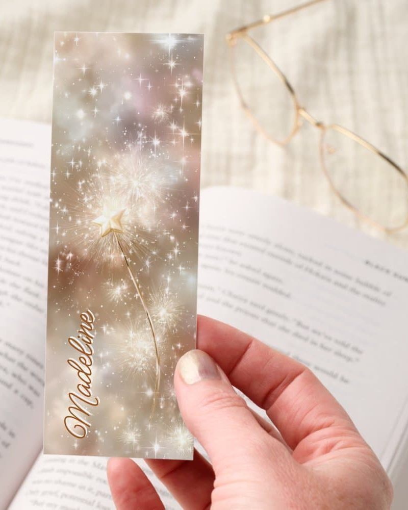 Magic Gold Star Wand Sparkle Bookmarks