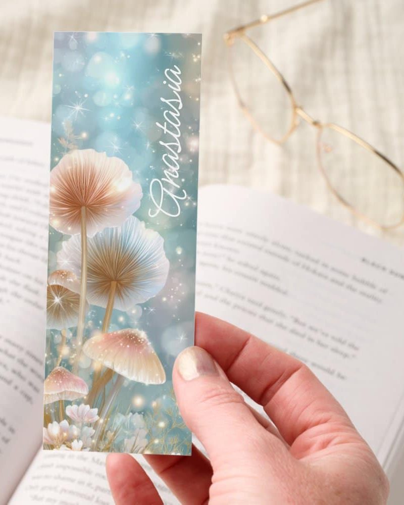 Magical Mushrooms and Soft Glow Flowers Bookmarks