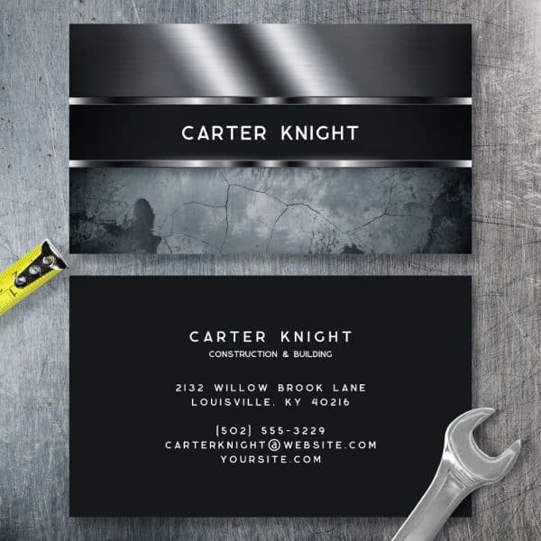 Business Card For Carter Knight Construction &Amp; Building.