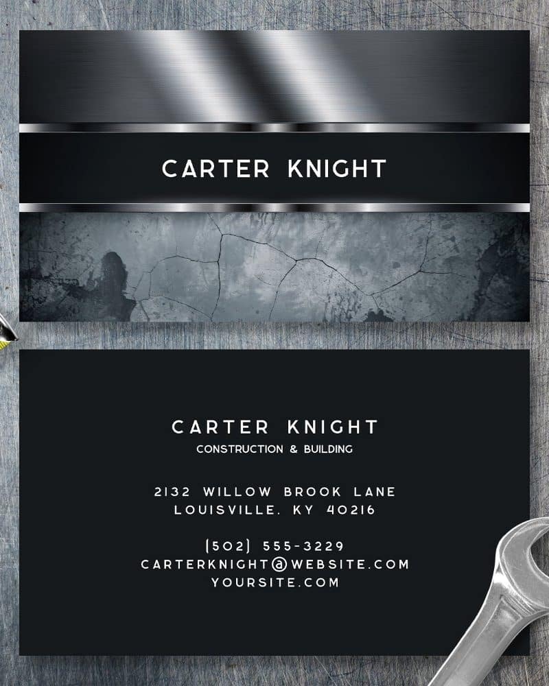 Business card for Carter Knight Construction & Building.