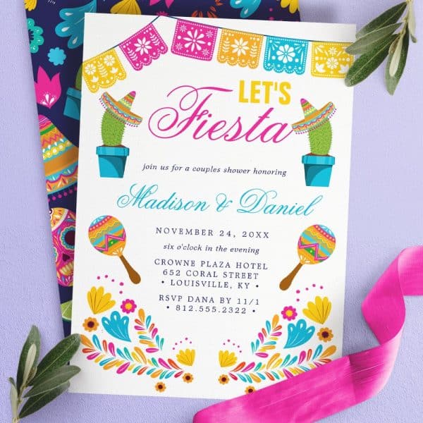 Fiesta-Themed Couples Shower Invitation For Madison And Daniel.