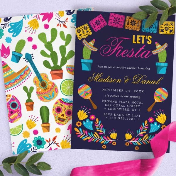 A Fiesta-Themed Couples Shower Invitation For Madison And Daniel.