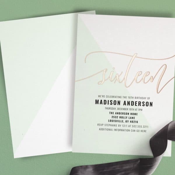 Sweet Sixteen Birthday Invitation For Madison Anderson.