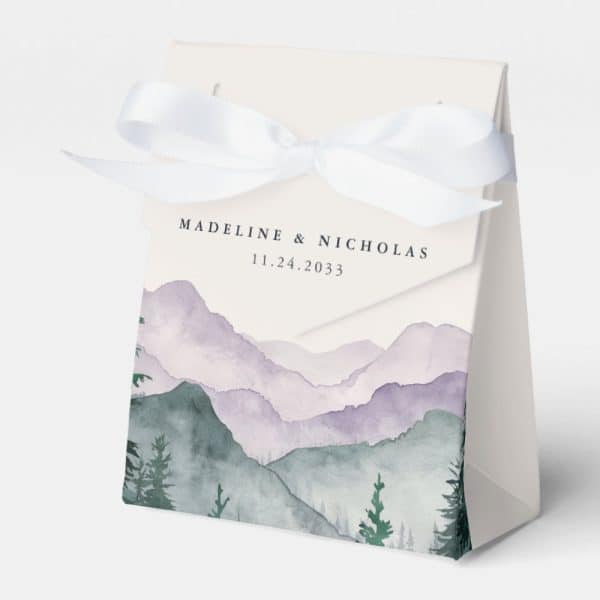 Misty Mountain Forest Wedding Favor Boxes