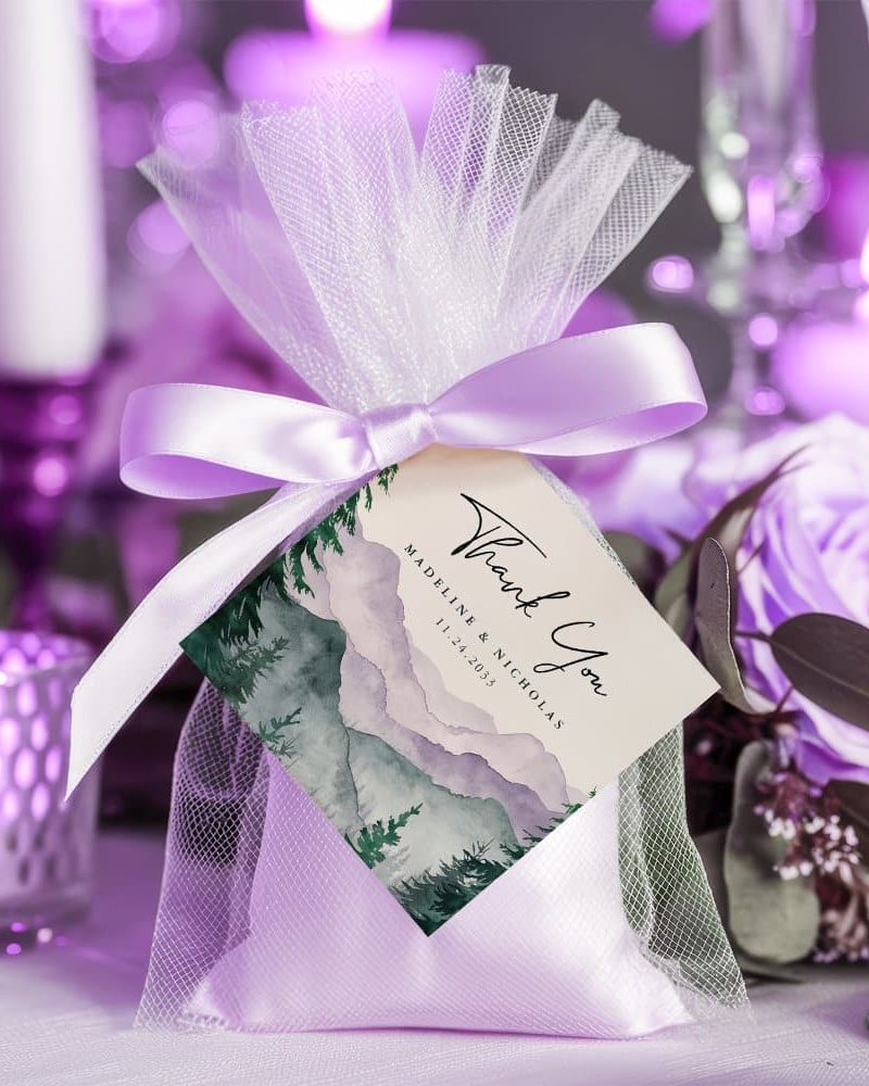 Misty Mountain Forest Wedding Thank You Favor Tags
