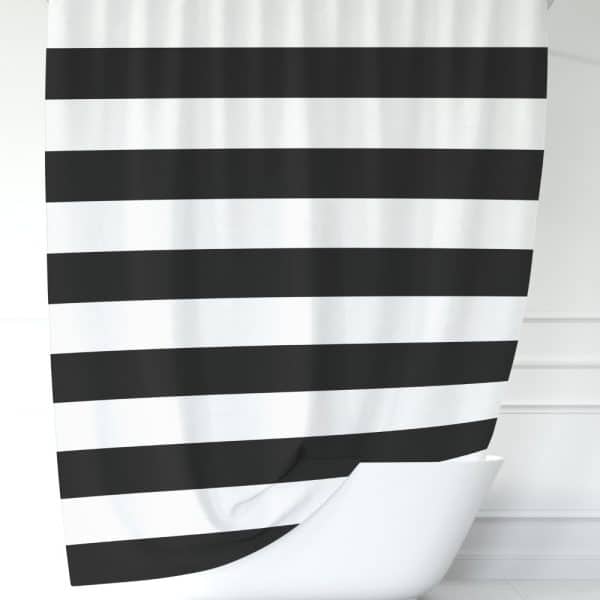 Black And White Striped Shower Curtain.