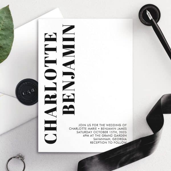 Wedding Invitation For Charlotte And Benjamin, October 15, 2025.