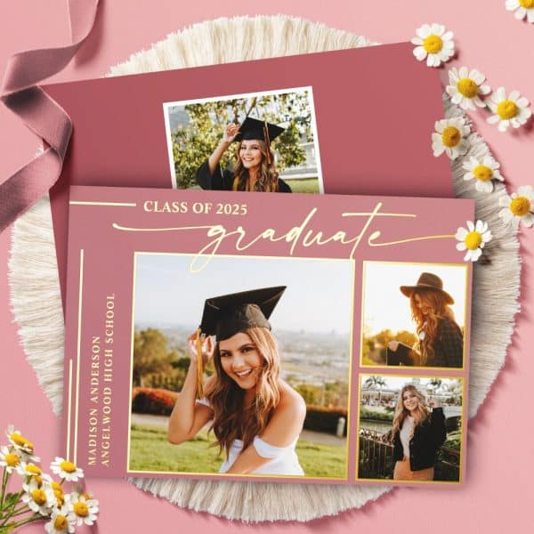 Graduation Announcement Featuring A Graduate'S Photos.
