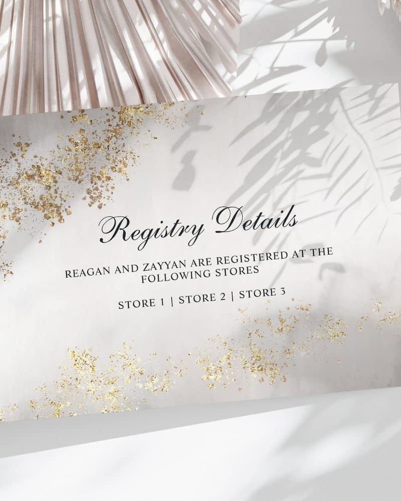 Registry details for Reagan and Zayyan, listing three stores.