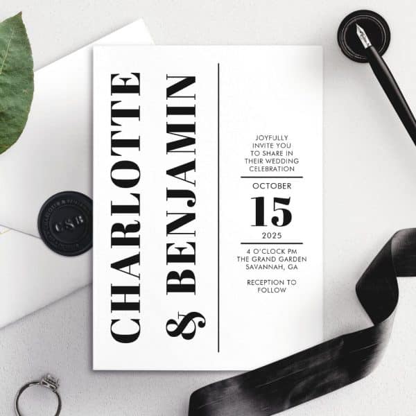 Wedding Invitation For Charlotte And Benjamin, October 15, 2025.