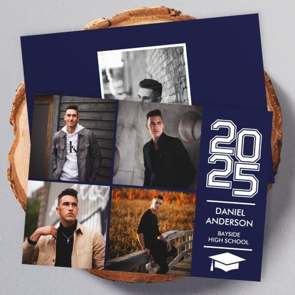 Graduation Announcement For Daniel Anderson, Bayside High School, Class Of 2025, Featuring A Collage Of Photos.