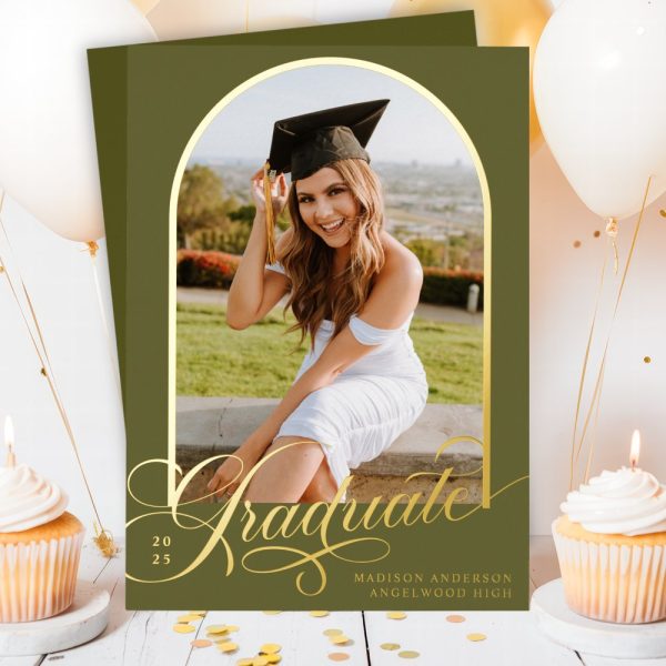Graduation Announcement Featuring A Photo Of Madison Anderson, An Angelwood High Graduate, In Her Cap And Gown.