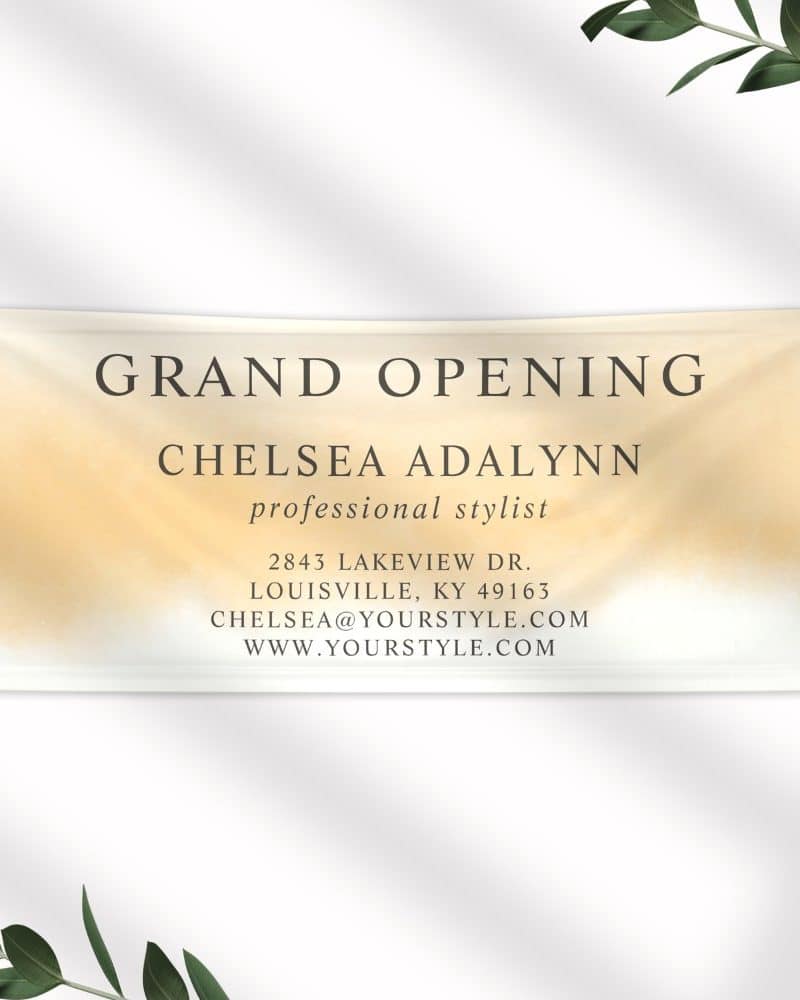 Ombre Gold Watercolor Minimalist Business Banner