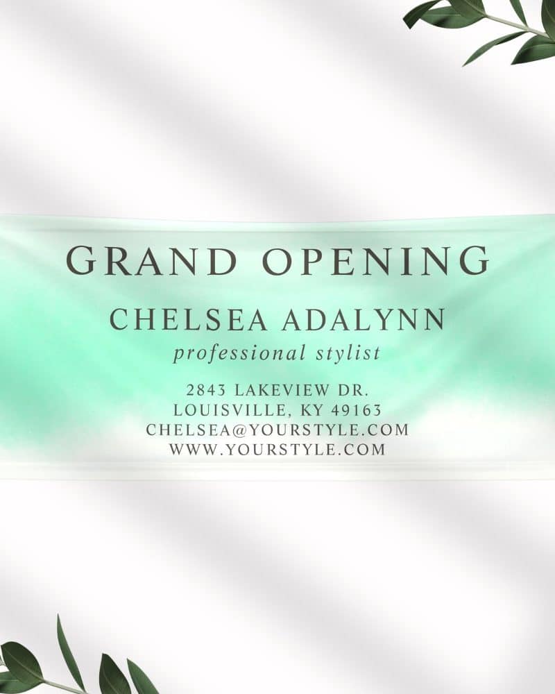 Ombre Mint Watercolor Minimalist Business Banner
