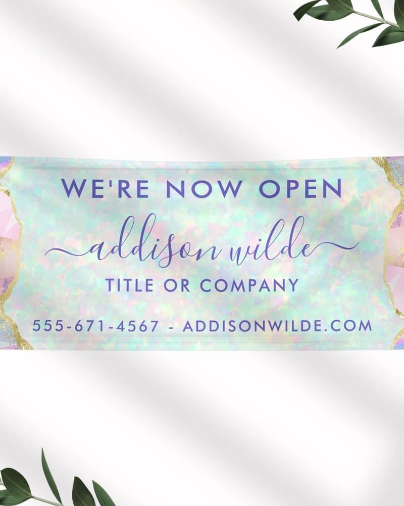 Opal Gemstone Pastel Iridescent Modern Business Banner