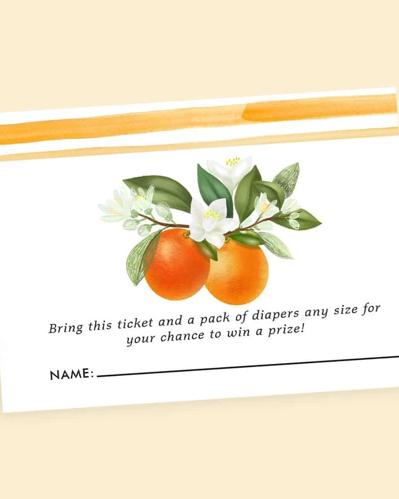 Orange blossom raffle ticket.
