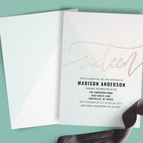 Sweet Sixteen Birthday Invitation For Madison Anderson.