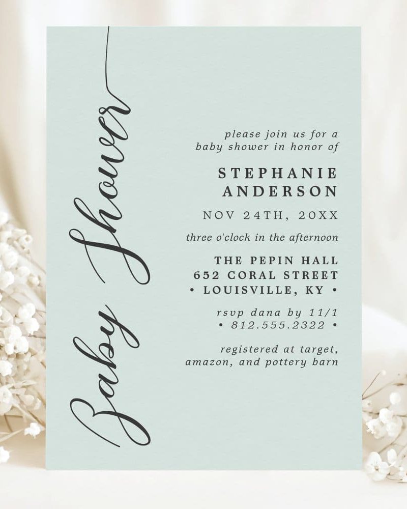 Baby shower invitation for Stephanie Anderson on November 24th.