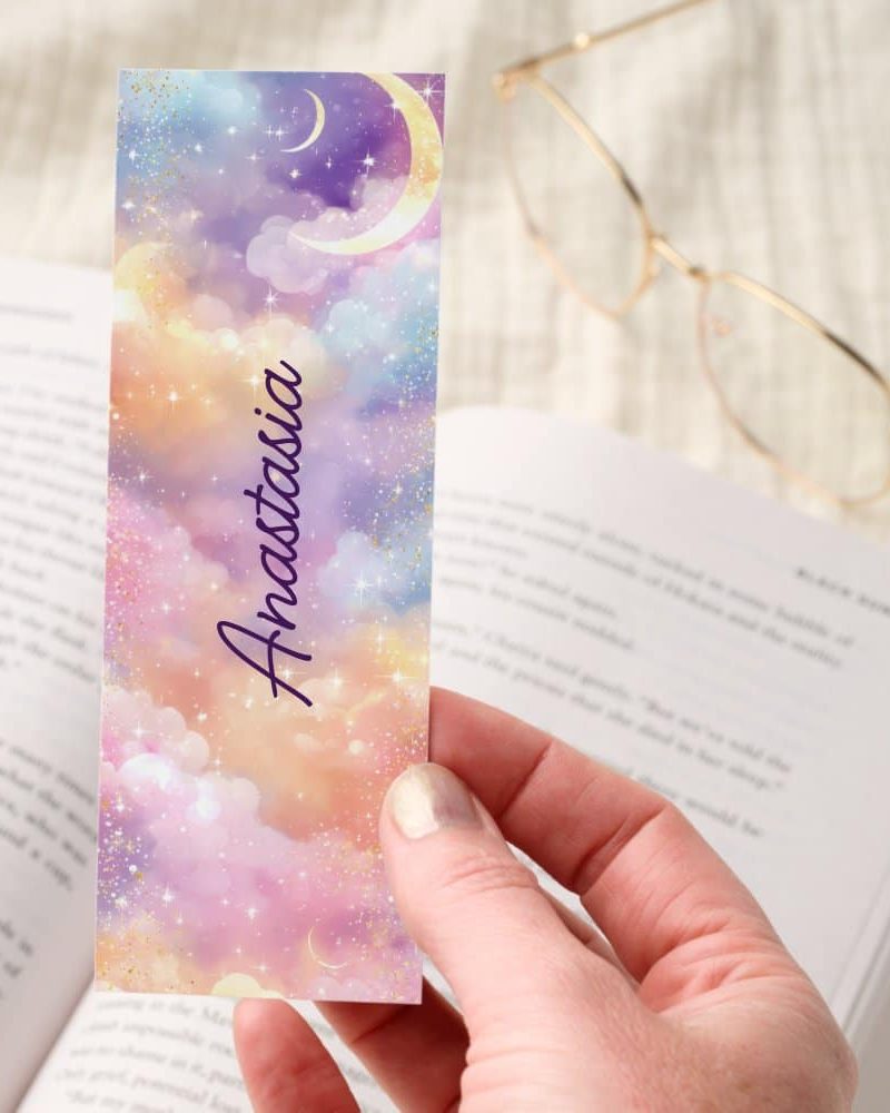 Pastel Moon Dreamy Sky Design Bookmarks