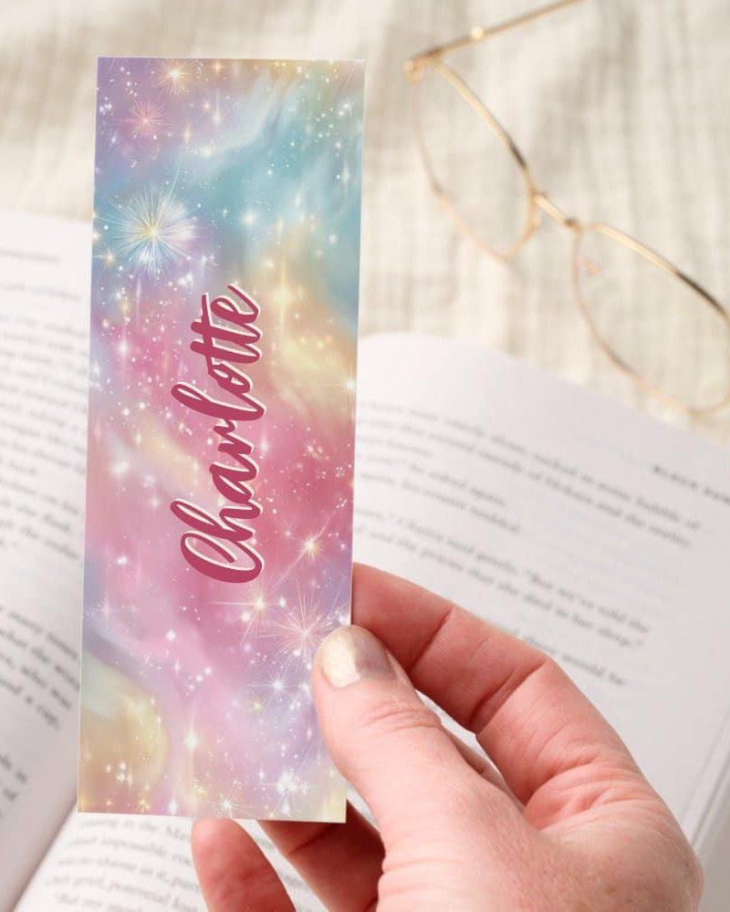 Pastel Watercolor Stars Dreamy Personalized Bookmarks