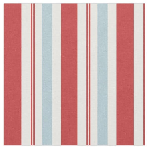 Red And Light Blue Vertical Striped Fabric.