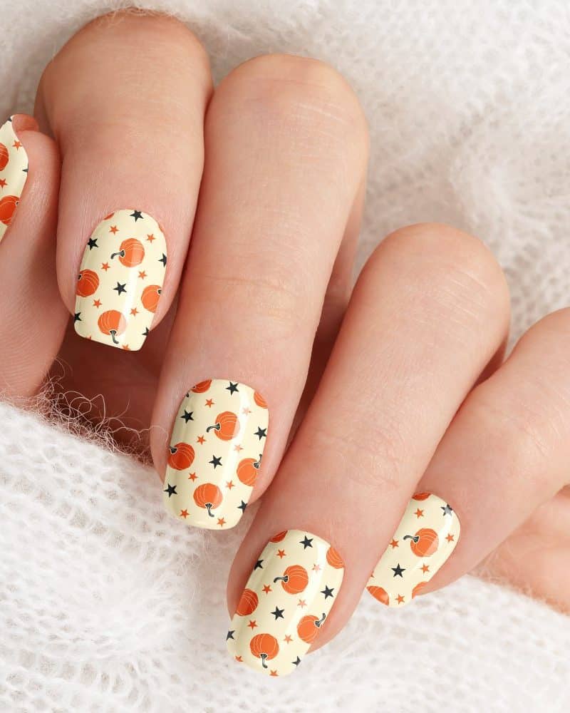 Pumpkins and Stars Halloween Nail Wraps