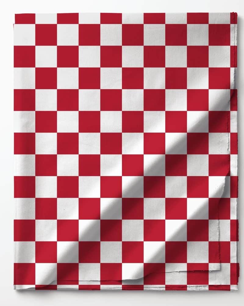 Red and white checkered fabric.