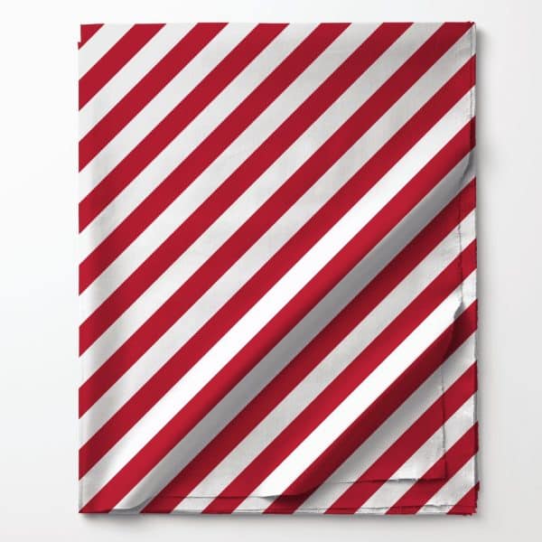 Red And White Diagonal Striped Fabric.