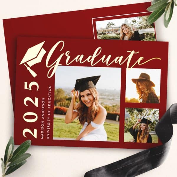 Graduation Announcement For Madison Anderson, Class Of 2025, University Of Education. Features Multiple Photos Of The Graduate.
