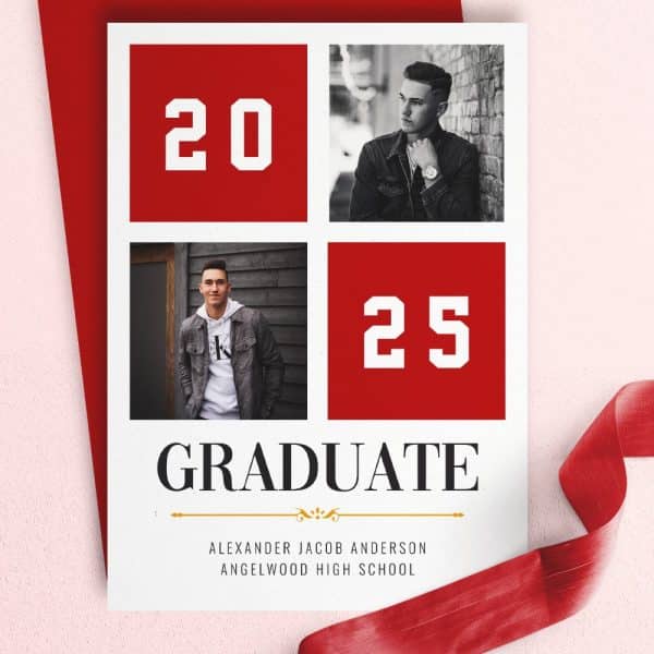 Graduation Announcement For Alexander Jacob Anderson, Angelwood High School, Class Of 2025. Includes Photos Of The Graduate.