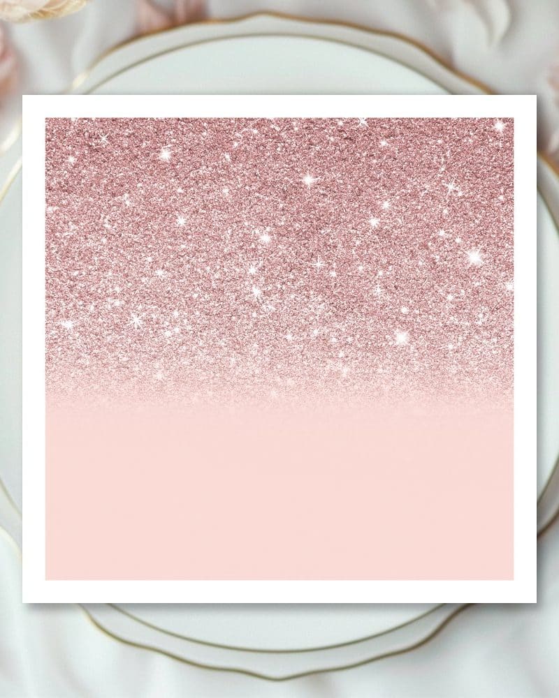 Rose Gold Glitter Blush Pink Ombre Napkins