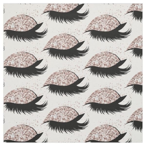 Rose Gold Glitter Eyelashes Pattern.