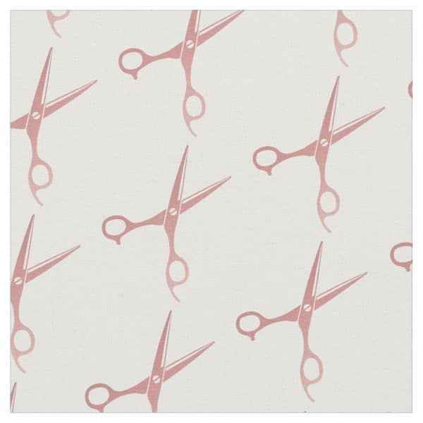 Rose Gold Hairdressing Shears Pattern On A Light Beige Background.