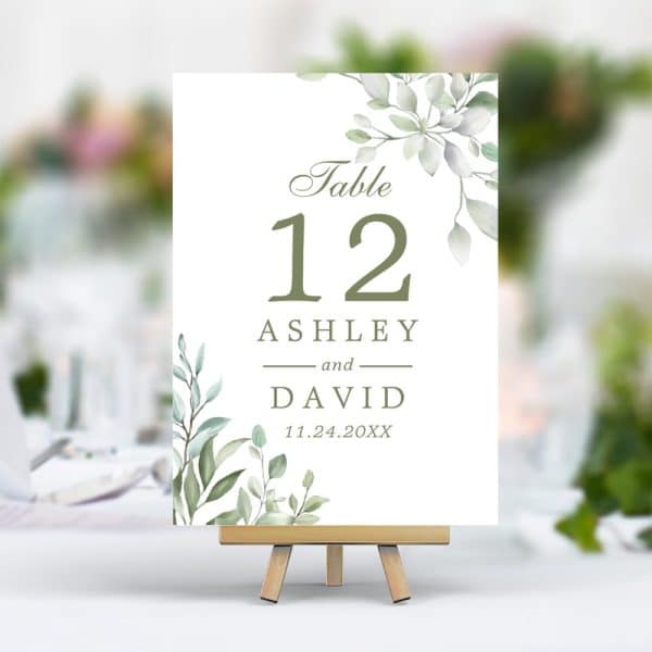Table Number Twelve Wedding Sign For Ashley And David.